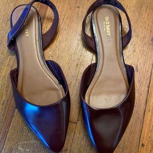 Old navy flats new deep red wine color Sz 10